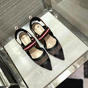 Fendi Slingbacks Black Brown Mid Heel Shoes 5cm - 5