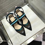 Fendi Slingbacks Blue Black High Heel Shoes 8cm - 4