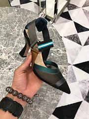 Fendi Slingbacks Blue Black High Heel Shoes 8cm - 6