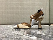 Fendi Slingbacks White High Heel Shoes 8cm - 1