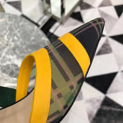 Fendi Slingbacks Yellow Green Mid Heel Shoes 5cm - 3
