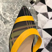 Fendi Slingbacks Yellow Green High Heel Shoes 8cm - 6