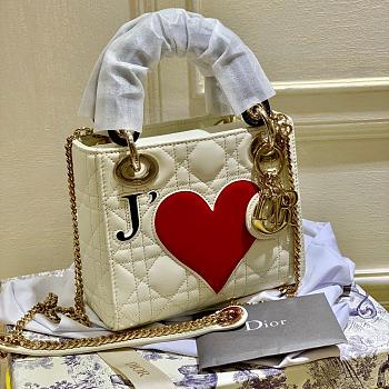 Dior Mini Lady Dior Leather Handbag with Gold Hardware 17cm