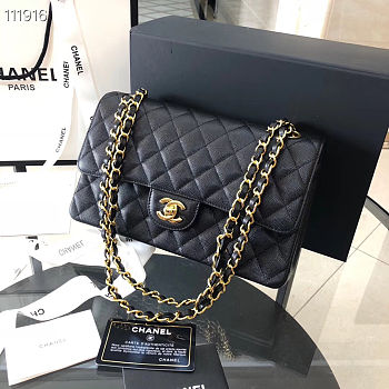 Chanel Flap Bag Caviar in Black 25cm with Gold Hardware