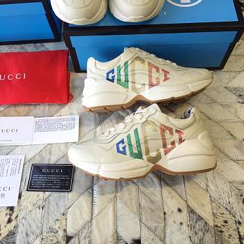 Gucci Distressed leather horny retro running shoes 003