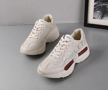 Gucci Distressed leather horny retro running shoes 004