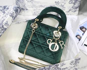 Lady Dior Mini Bag 17cm Green