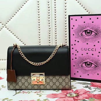 Gucci Padlock medium GG shoulder bag Black