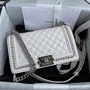 Chanel boy bag 25cm sliver 001 - 2