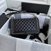 Chanel boy bag 25cm sliver 003 - 5