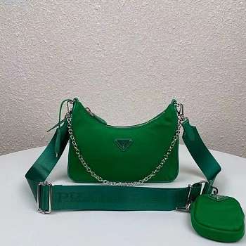 Prada Nylon Hobo Bag 22cm green