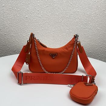 Prada Nylon Hobo Bag 22cm Orange