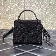 Valentino Mini Vsling Handbag with Sparkling Embroidery Black - 4