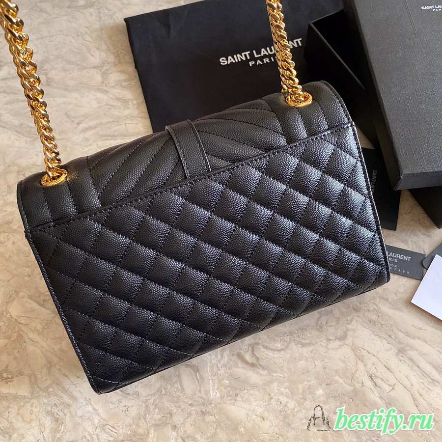 YSL Medium Envelope Bag Black 487206 24CM - bestify.ru