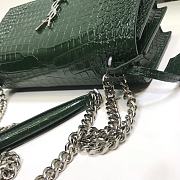 YSL Sunset Crocodile Green Bag with Silver Hardware 22cm - 2