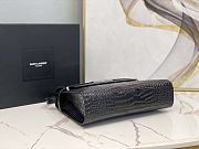 YSL Manhattan Black Crocodile Leather Bag With Silver Hardware - 4