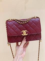 Chanel WOC Calfskin Burgundy Bag 19cm - 6