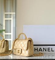 Chanel Gold Lambskin Flap Bag Top Handles 19cm - 6
