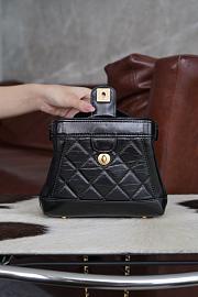 Chanel Mini Bag With Top Handle Shiny Lambskin Black 18cm - 6