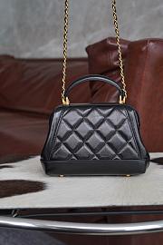 Chanel Mini Bag With Top Handle Shiny Lambskin Black 18cm - 2