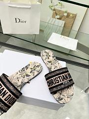 Dior Embroidered Cotton Pink Dway Slide - 3