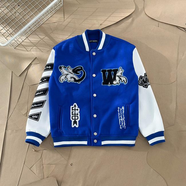 Off-White royal varsity jacket - 1