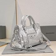Balenciaga Le City Medium Bag Metallized in Silver 38cm - 4