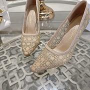 Dior Capture Pump Transparent Mesh with Silver-Tone Strass Cannage Motif and Nude Suede Goatskin - 3