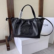 Celine Small Cabas Drawstring Cuir Triomphe Tote Bag Black 22cm - 1