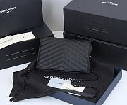 YSL Envelope Shoulder Bag in Black with Black Hardware 19cm - 3