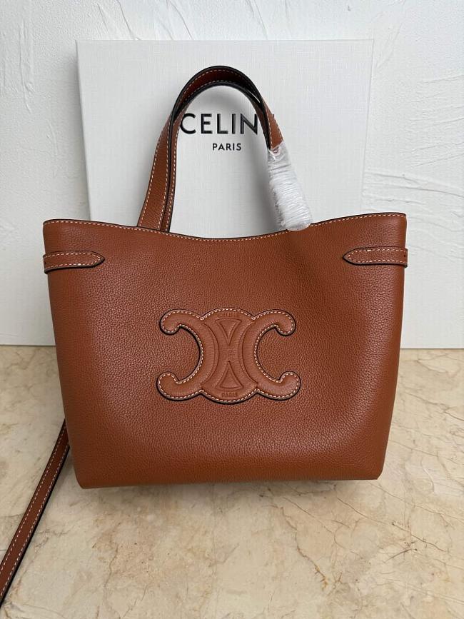 Celine Mini Cabas Anais Cuir Triomphe In Grained Calfskin Brown - 21 x 20 x 10 CM - 1