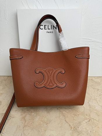 Celine Mini Cabas Anais Cuir Triomphe In Grained Calfskin Brown - 21 x 20 x 10 CM