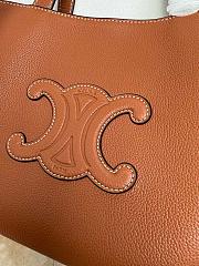 Celine Mini Cabas Anais Cuir Triomphe In Grained Calfskin Brown - 21 x 20 x 10 CM - 3