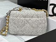 Chanel 19 Bag Tweed Quilted White 26cm - 4