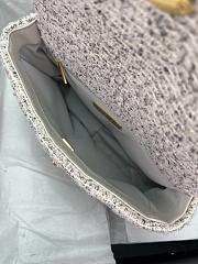 Chanel 19 Bag Tweed Quilted White 26cm - 3