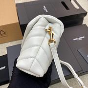 YSL Loulou Toy Crossbody Bag in Quilted Leather Bianco - 20 x 14 x 7.5 cm - 6