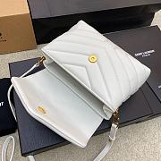 YSL Loulou Toy Crossbody Bag in Quilted Leather Bianco - 20 x 14 x 7.5 cm - 3