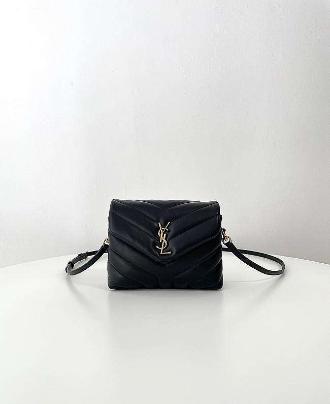YSL Toy Loulou In Quilted Leather Black & Gold - 20 x 14 x 7.5 cm - 1