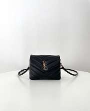 YSL Toy Loulou In Quilted Leather Black & Gold - 20 x 14 x 7.5 cm - 1