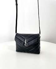 YSL Toy Loulou In Quilted Leather Black & Silver - 20 x 14 x 7.5 cm - 4