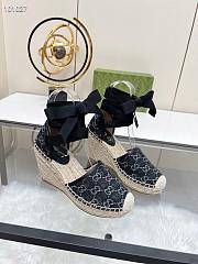 Gucci GG denim Espadrille Wedge In Black - 1