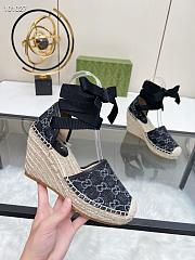 Gucci GG denim Espadrille Wedge In Black - 6