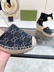 Gucci GG denim Espadrille Wedge In Black - 5