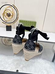 Gucci GG denim Espadrille Wedge In Black - 4