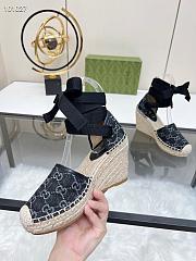 Gucci GG denim Espadrille Wedge In Black - 2
