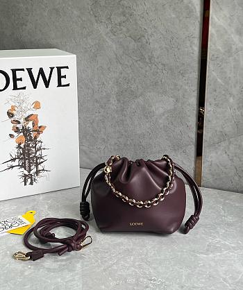 Loewe Mini Flamenco purse in mellow nappa lambskin Dark Burgundy - 23x17x5.5cm