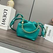 Loewe Mini Flamenco purse in mellow nappa lambskin Deep Turquoise - 23x17x5.5cm - 1