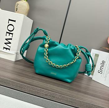 Loewe Mini Flamenco purse in mellow nappa lambskin Deep Turquoise - 23x17x5.5cm