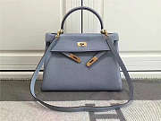 Hermes Kelly Mini leather Light Blue handbag for women - 2