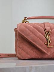 YSL College mini chain bag in pink sude 779430 - 20 x 13 x 3 CM - 4